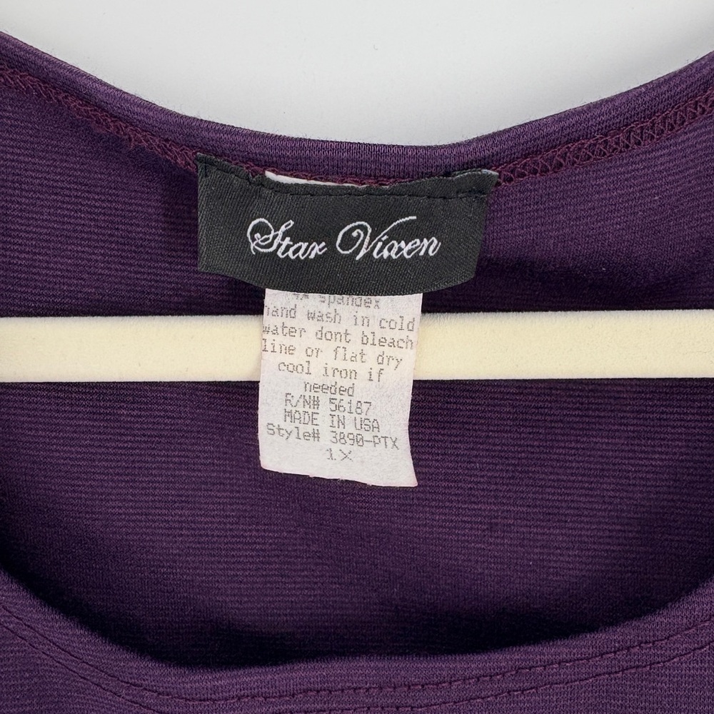 Star Vixen Purple and Black Houndstooth Tunic - Picture 6 of 7